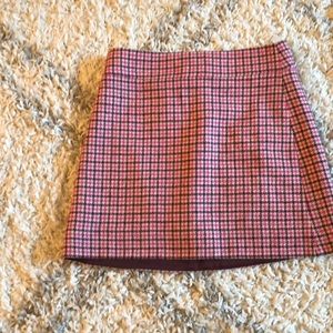 Pink Houndstooth J.Crew Mini Skirt